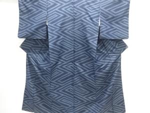 幾何学模様織り出し十日町紬着物